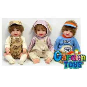 Muñeco bebé realista con mameluco y gorro SEMI SILICONA  suave para niños